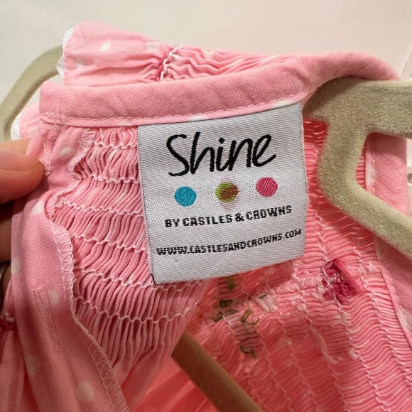 Shine Smocked Floral and Polka Dot Pink dress size 5 - Picture 2 of 3